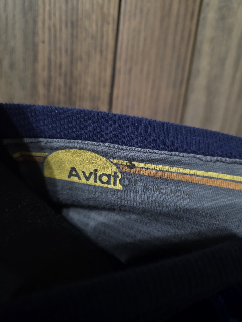 Aviator Nation Navy Velvet Crew Sweatshirt with Blue Trim - Picture 3 of 3